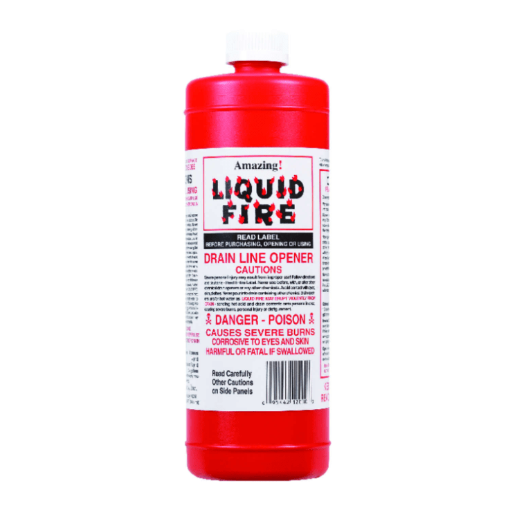 Liquid fire drain cleaner