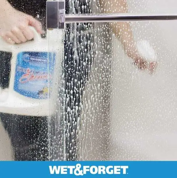 Wet & Forget Shower Cleaner - applying