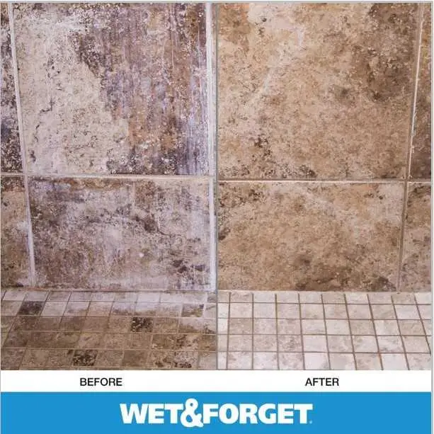 Wet & Forget Shower Cleaner - before - after