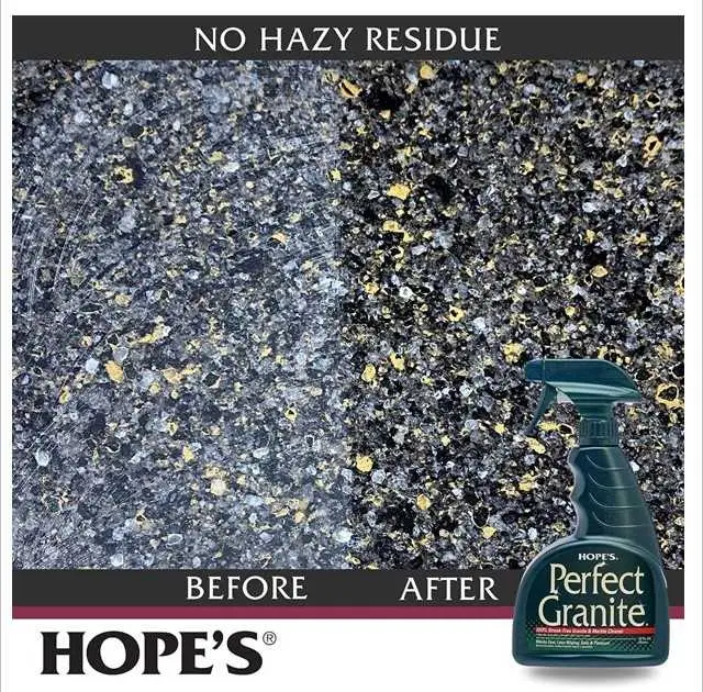 Hopes Perfect Granite Marble Countertop Cleaner before after